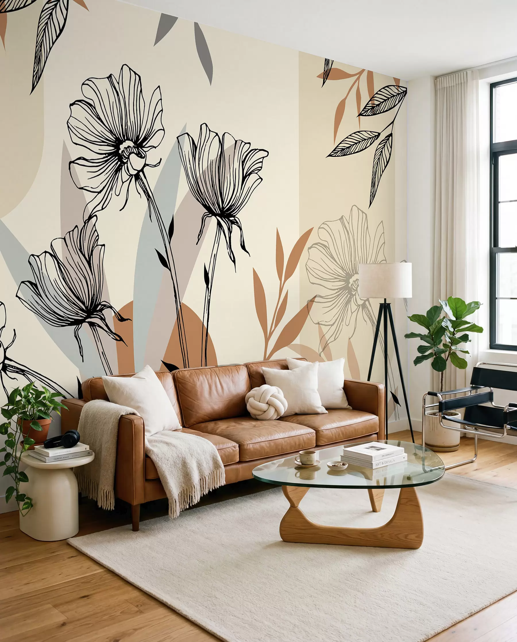 fototapet Trellises populare în stil boho cu flori u97028