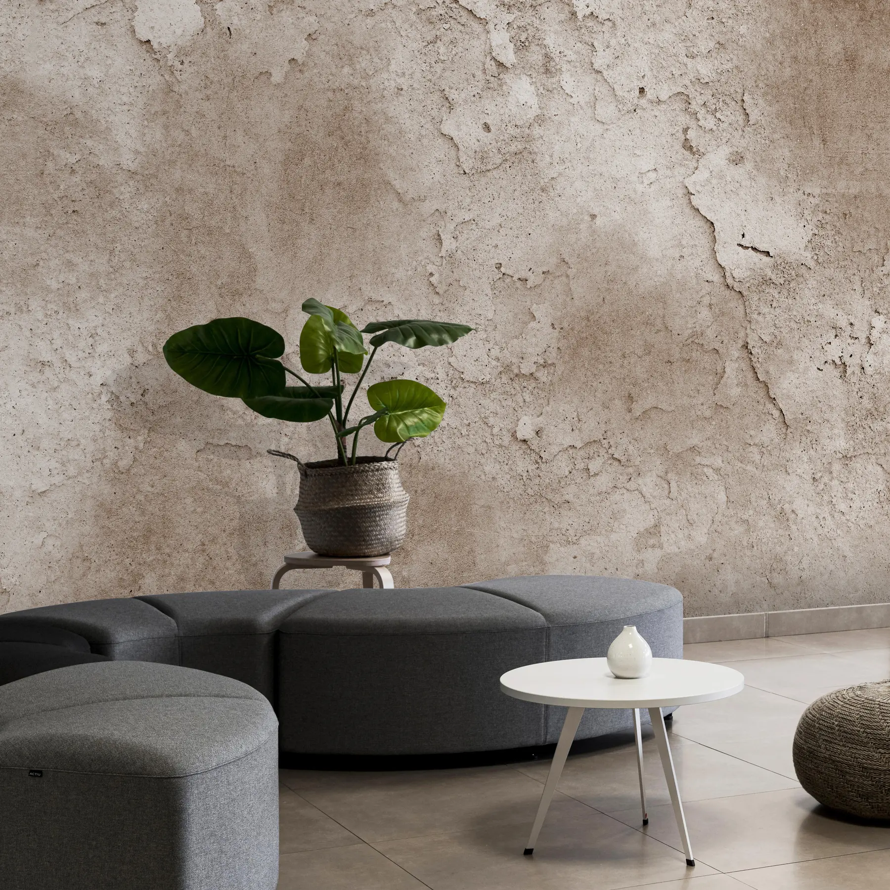 fototapet Perete din beton maro cu margini aspre u97237