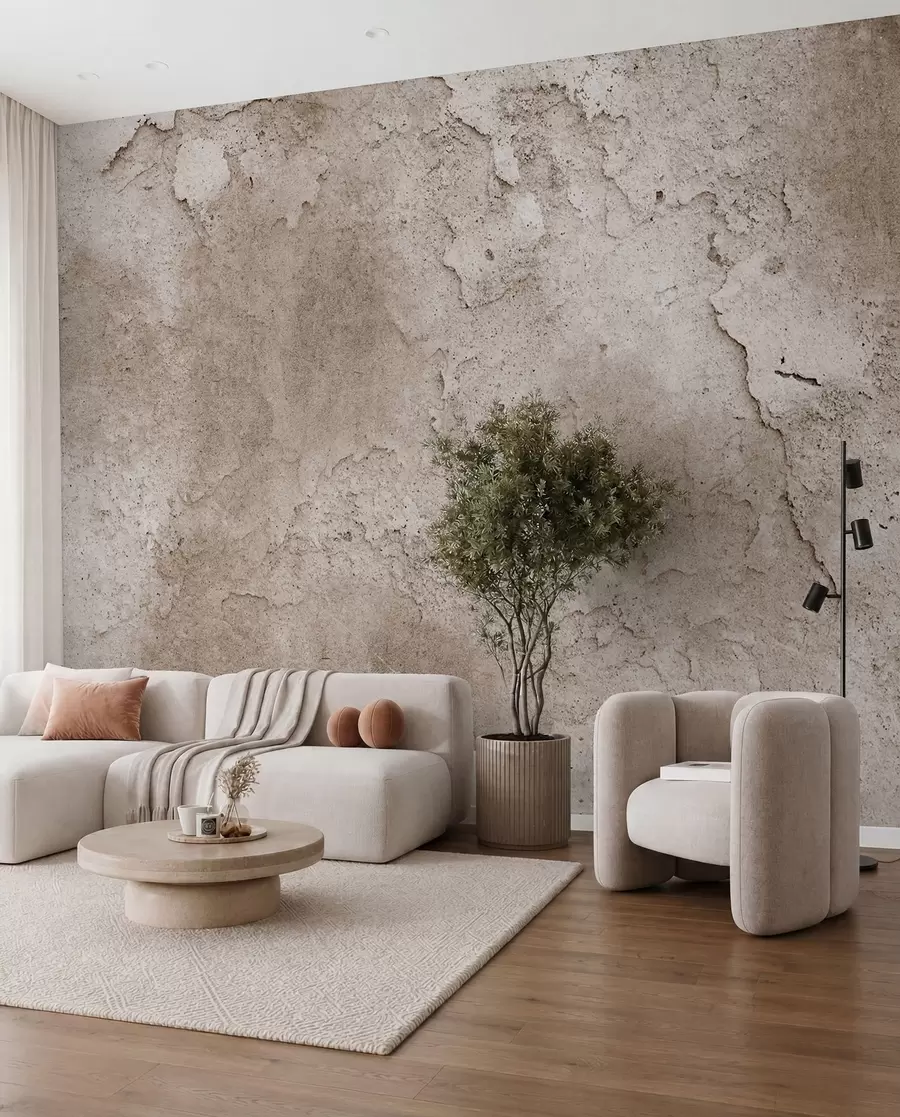 fototapet Perete din beton maro cu margini aspre u97237