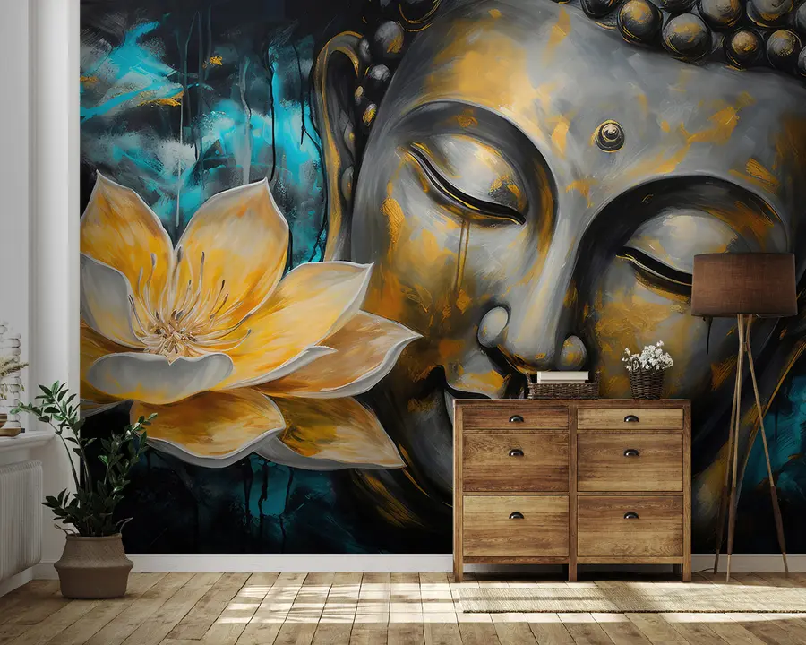 fototapet Floare de lotus și Buddha u96961
