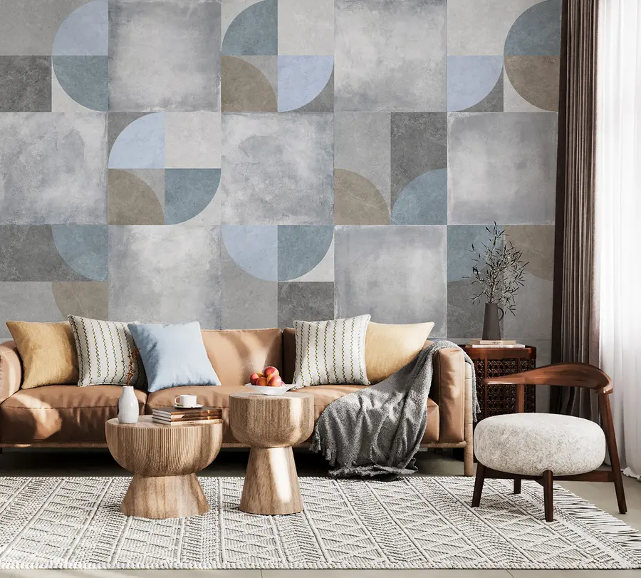 fototapet Model geometric abstract cu fundal textura de ciment u97268