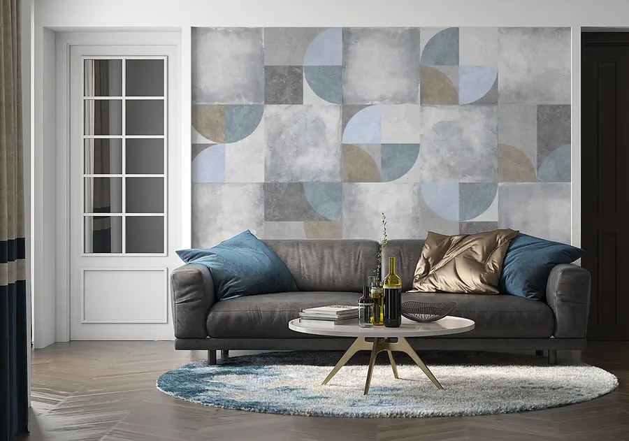 fototapet Model geometric abstract cu fundal textura de ciment u97268