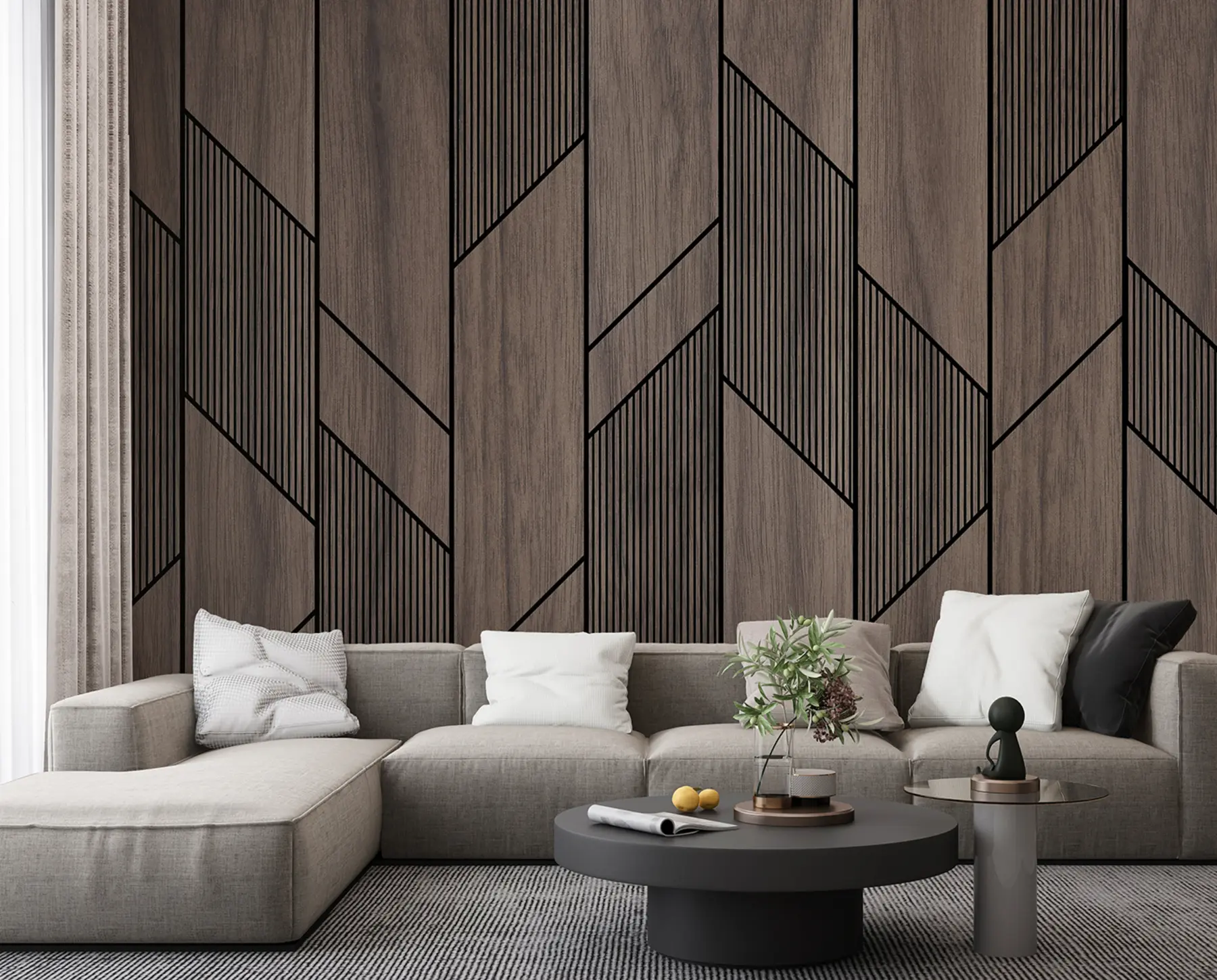 fototapet Panouri geometrice cu textură de lemn u97427