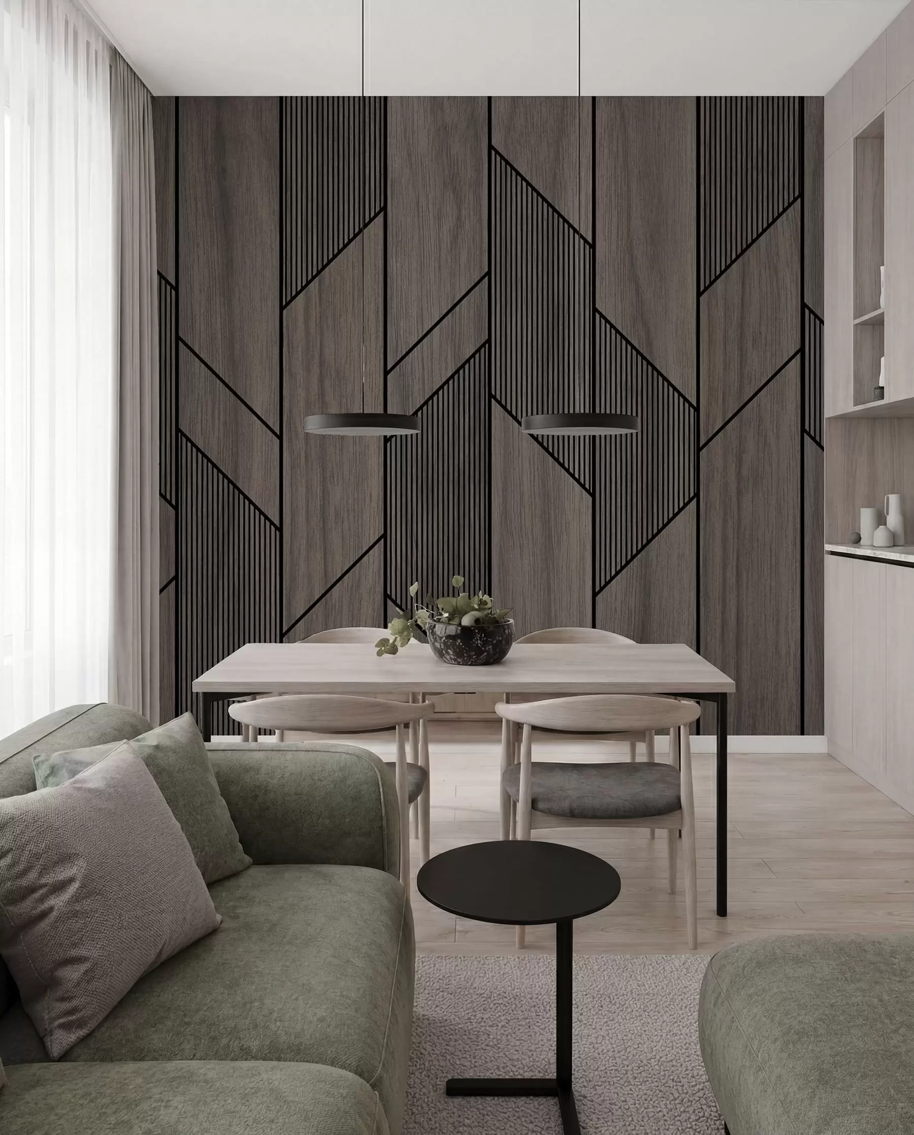fototapet Panouri geometrice cu textură de lemn u97427