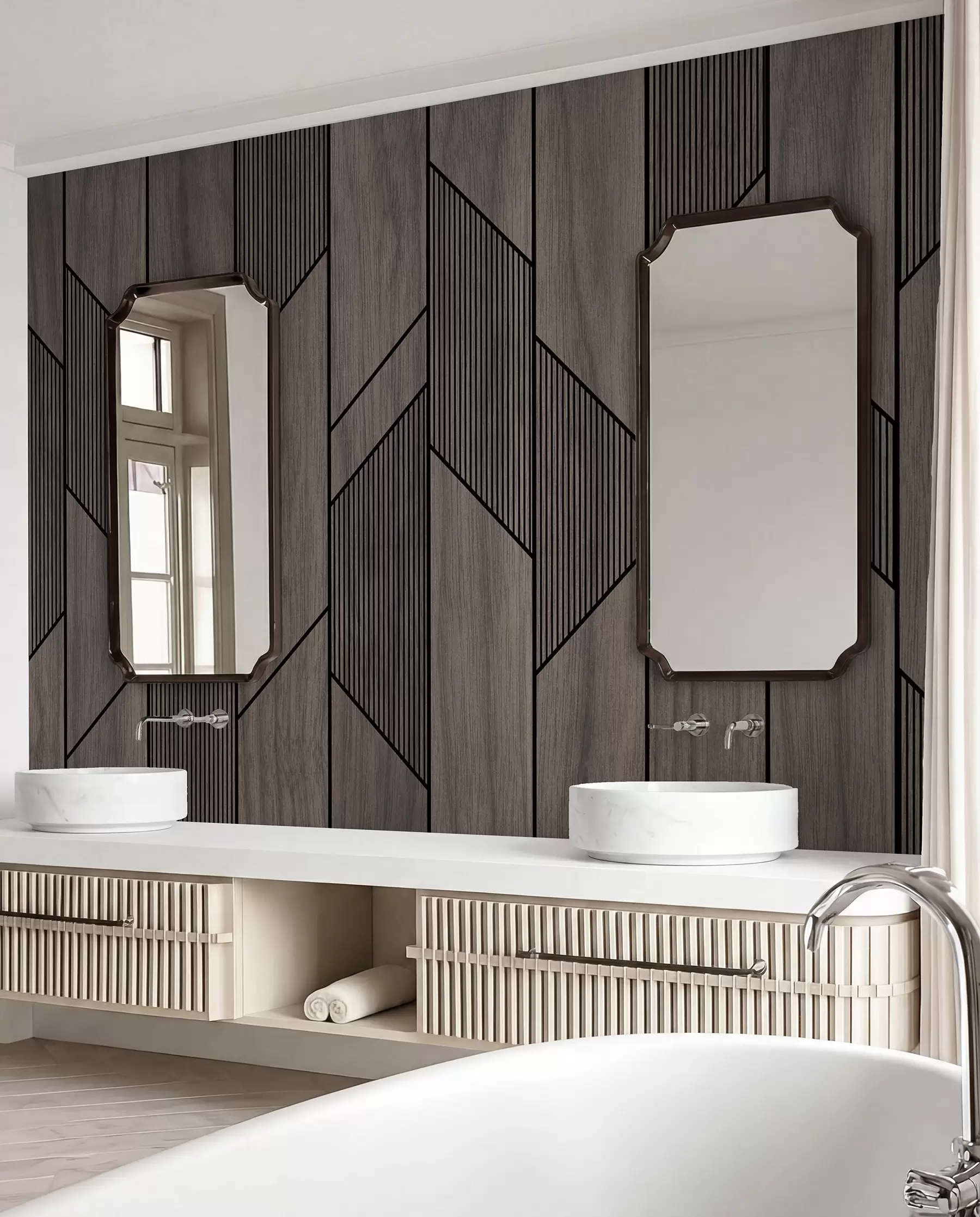 fototapet Panouri geometrice cu textură de lemn u97427
