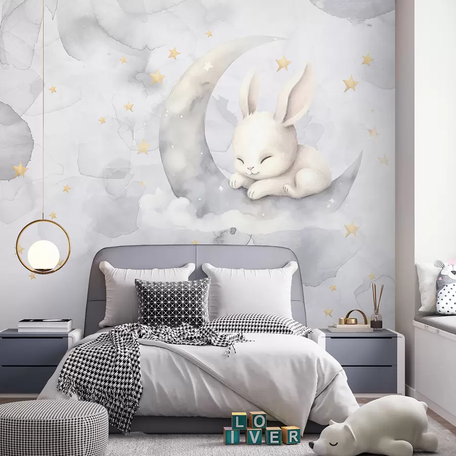 fototapet Iepuraș adormit în acuarelă u97739