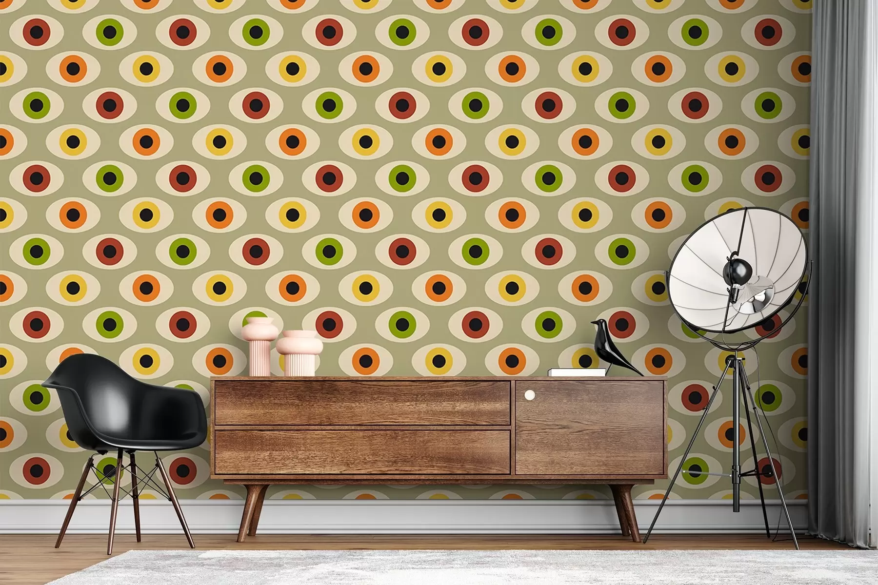 fototapet Ochi în stil retro în culori verzi u51618v2