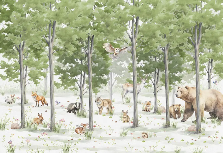fototapet Pădure cu animale u97741