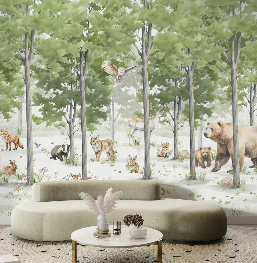 fototapet Pădure cu animale u97741