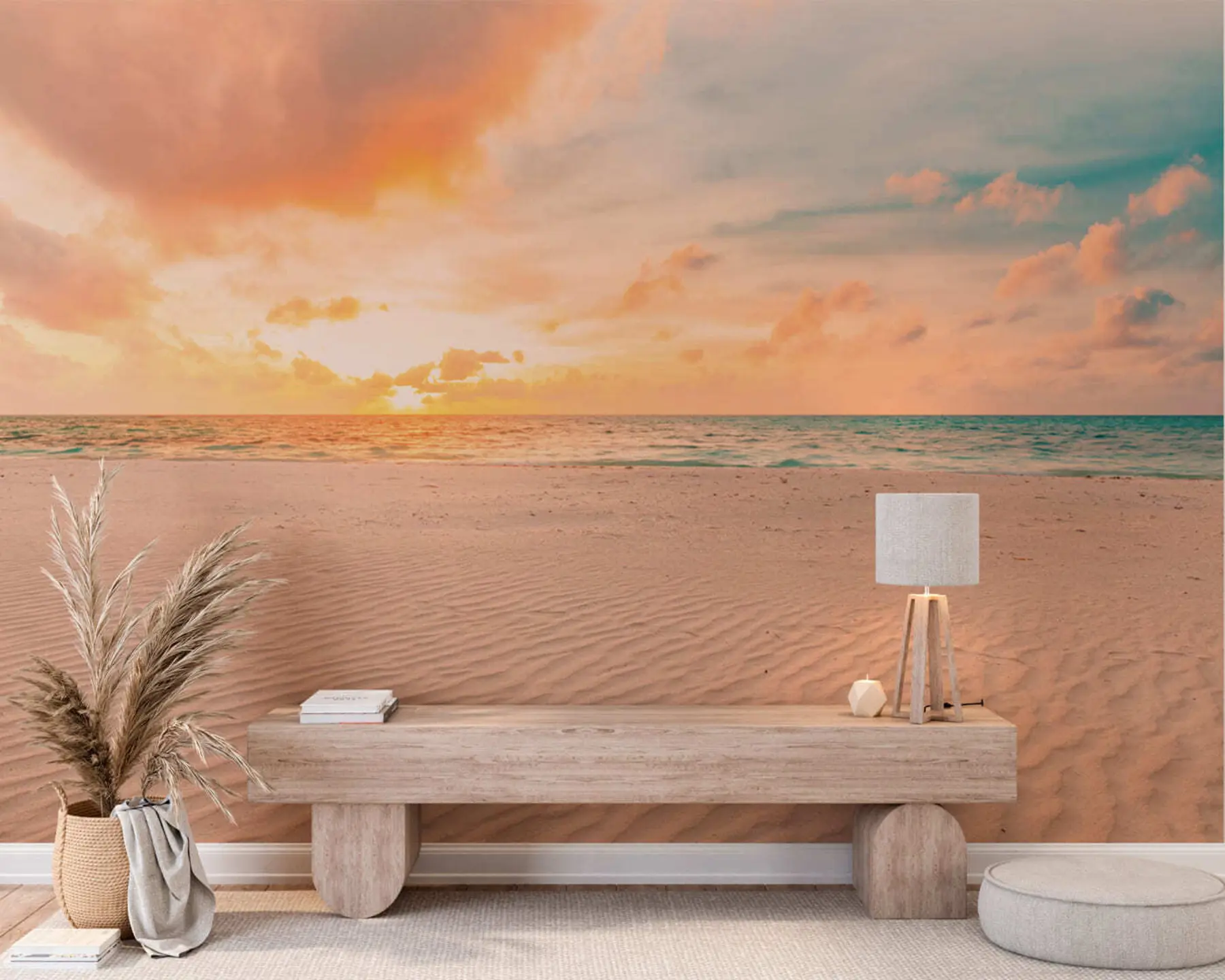 fototapet Plajă nisip alb mare și valuri u97894