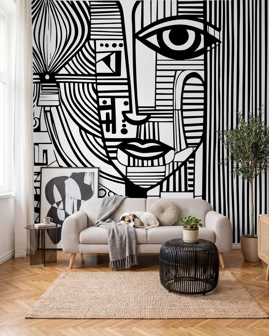 fototapet Față abstractă alb-negru u98714