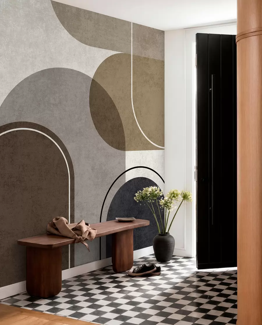 fototapet Arcuri geometrice în culoarea bej u99095