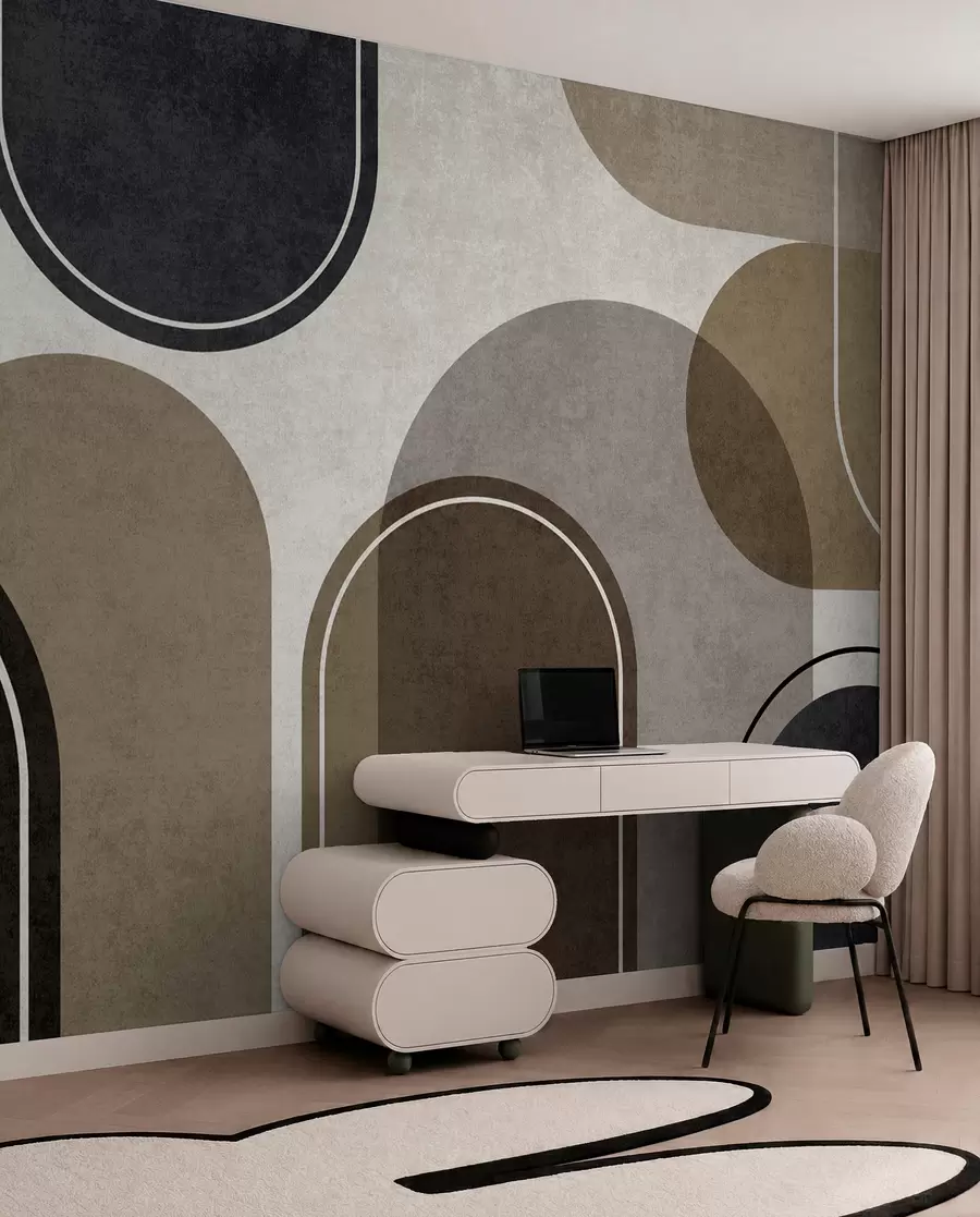 fototapet Arcuri geometrice în culoarea bej u99095