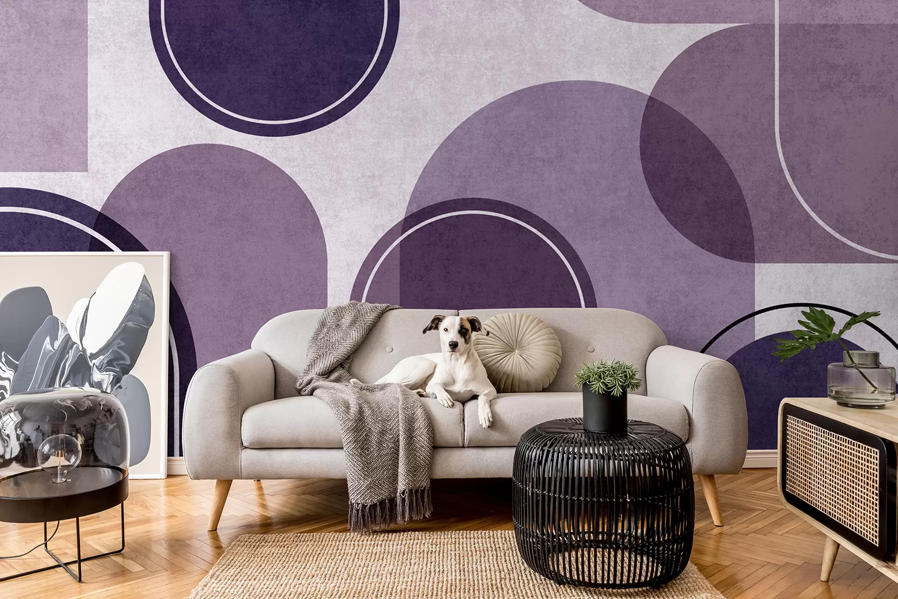 fototapet Arcuri geometrice în violet u99095v4