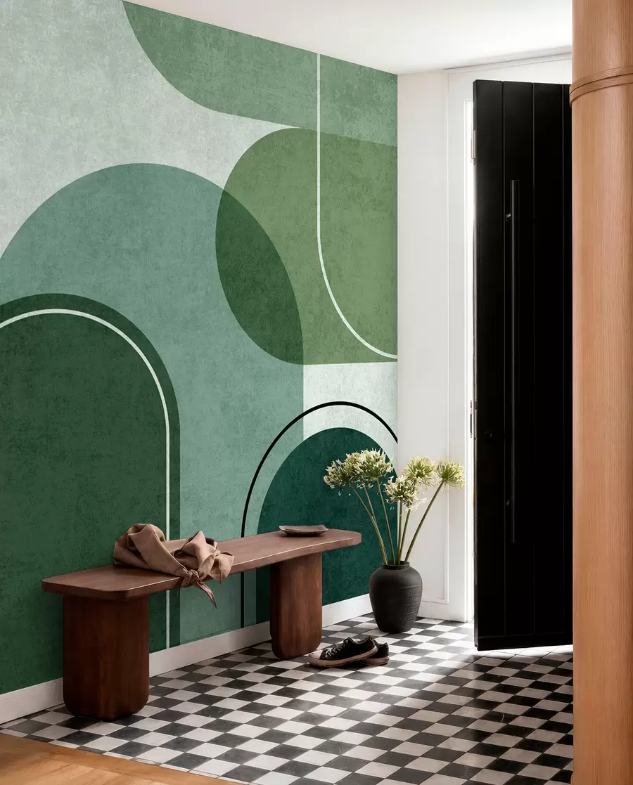 fototapet Arcuri geometrice în culoarea verde u99095v5