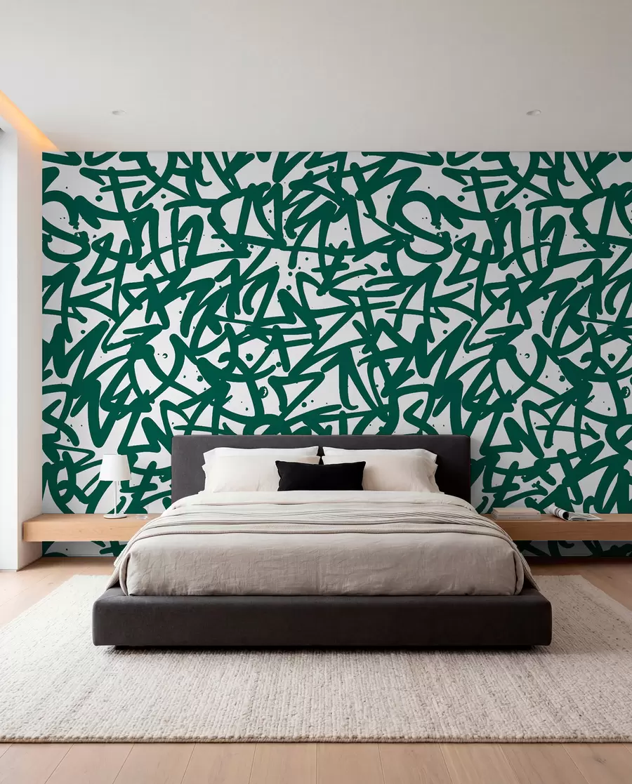 fototapet Graffiti Emoții: Verde u99087