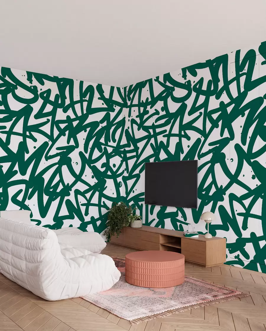fototapet Graffiti Emoții: Verde u99087