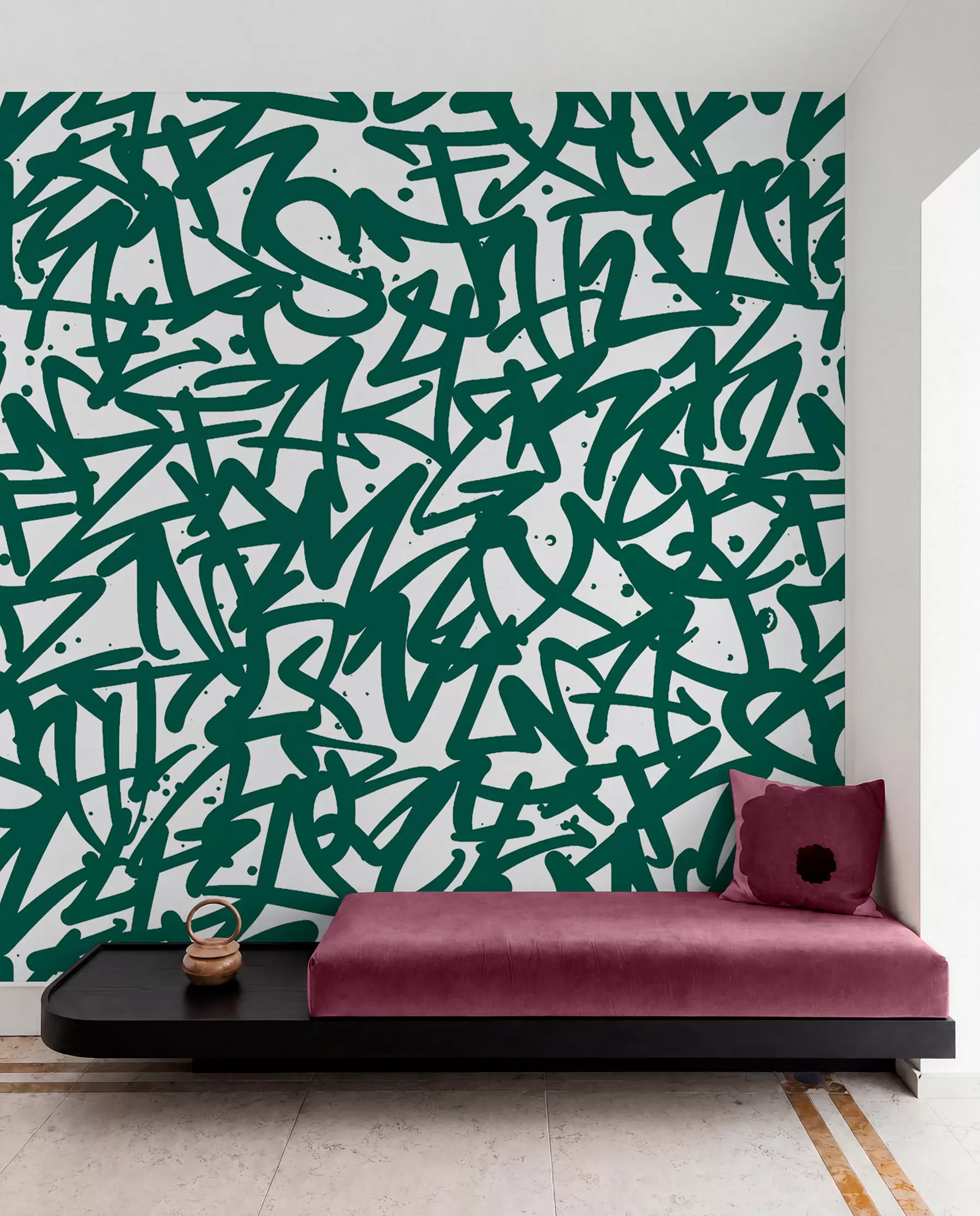 fototapet Graffiti Emoții: Verde u99087