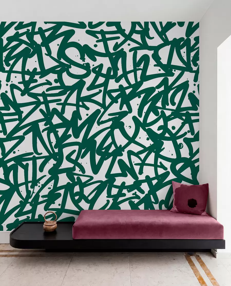 fototapet Graffiti Emoții: Verde u99087