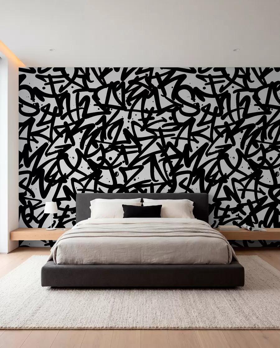 fototapet Graffiti Emoții: Negru u99087v3