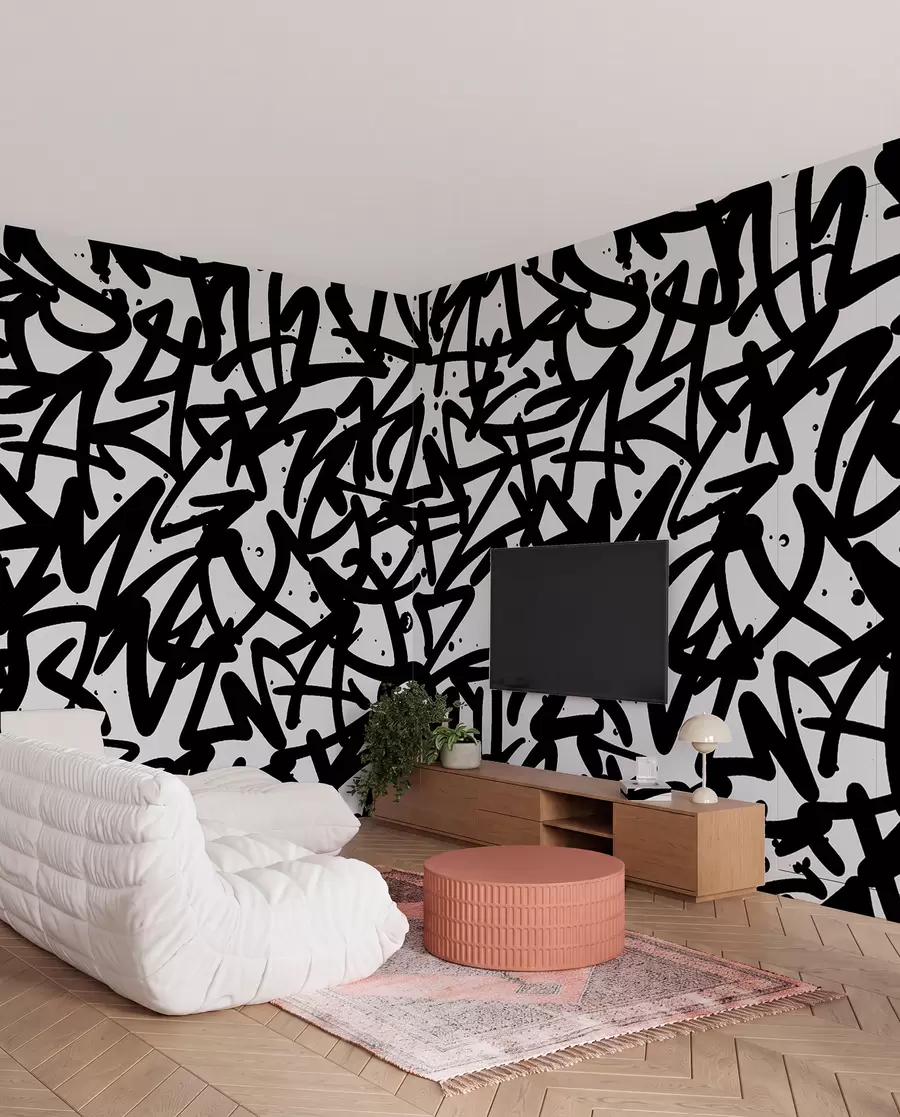 fototapet Graffiti Emoții: Negru u99087v3