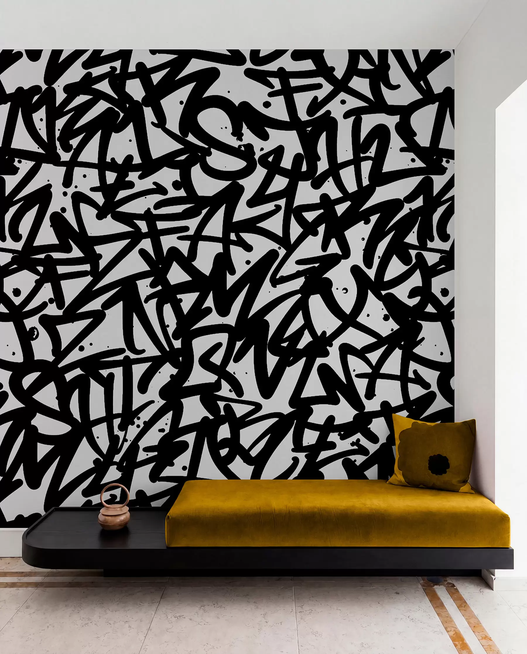 fototapet Graffiti Emoții: Negru u99087v3