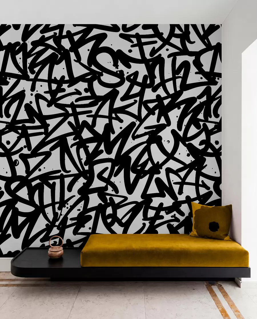 fototapet Graffiti Emoții: Negru u99087v3