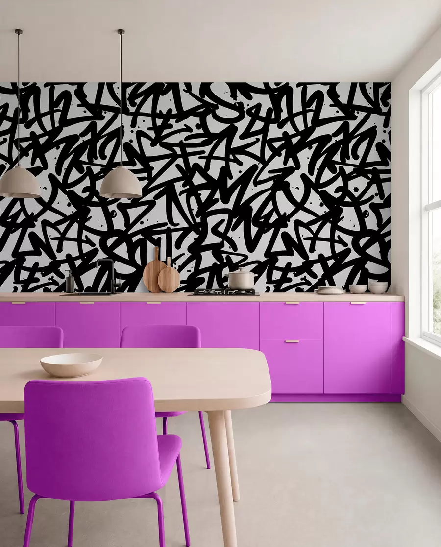 fototapet Graffiti Emoții: Negru u99087v3