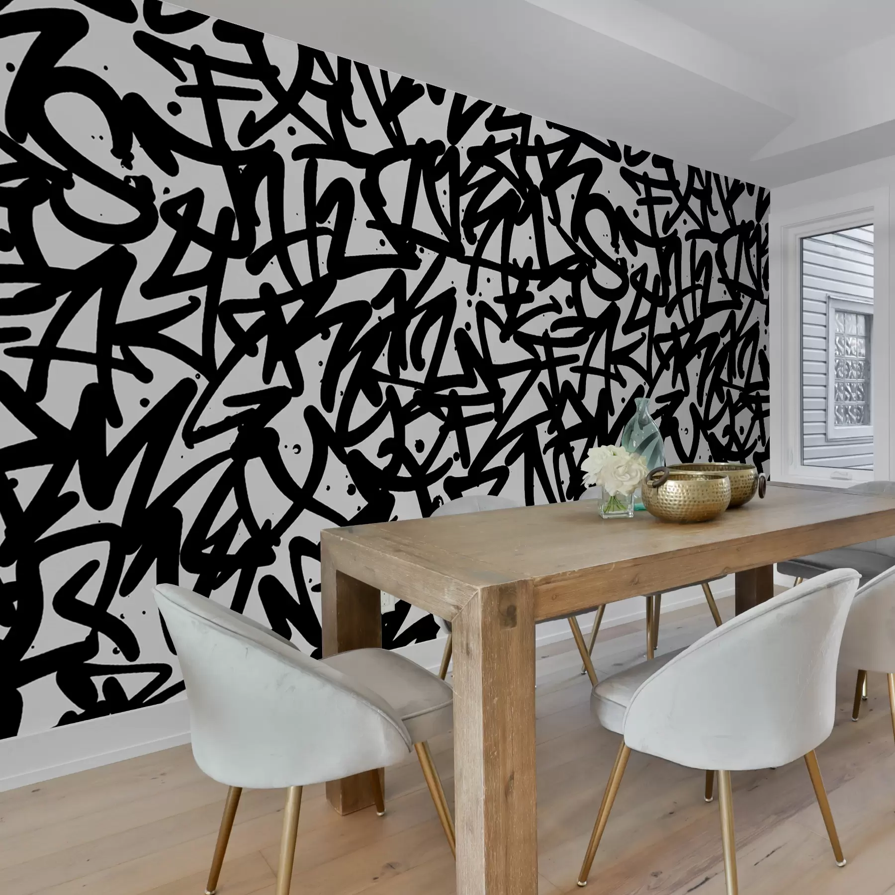 fototapet Graffiti Emoții: Negru u99087v3