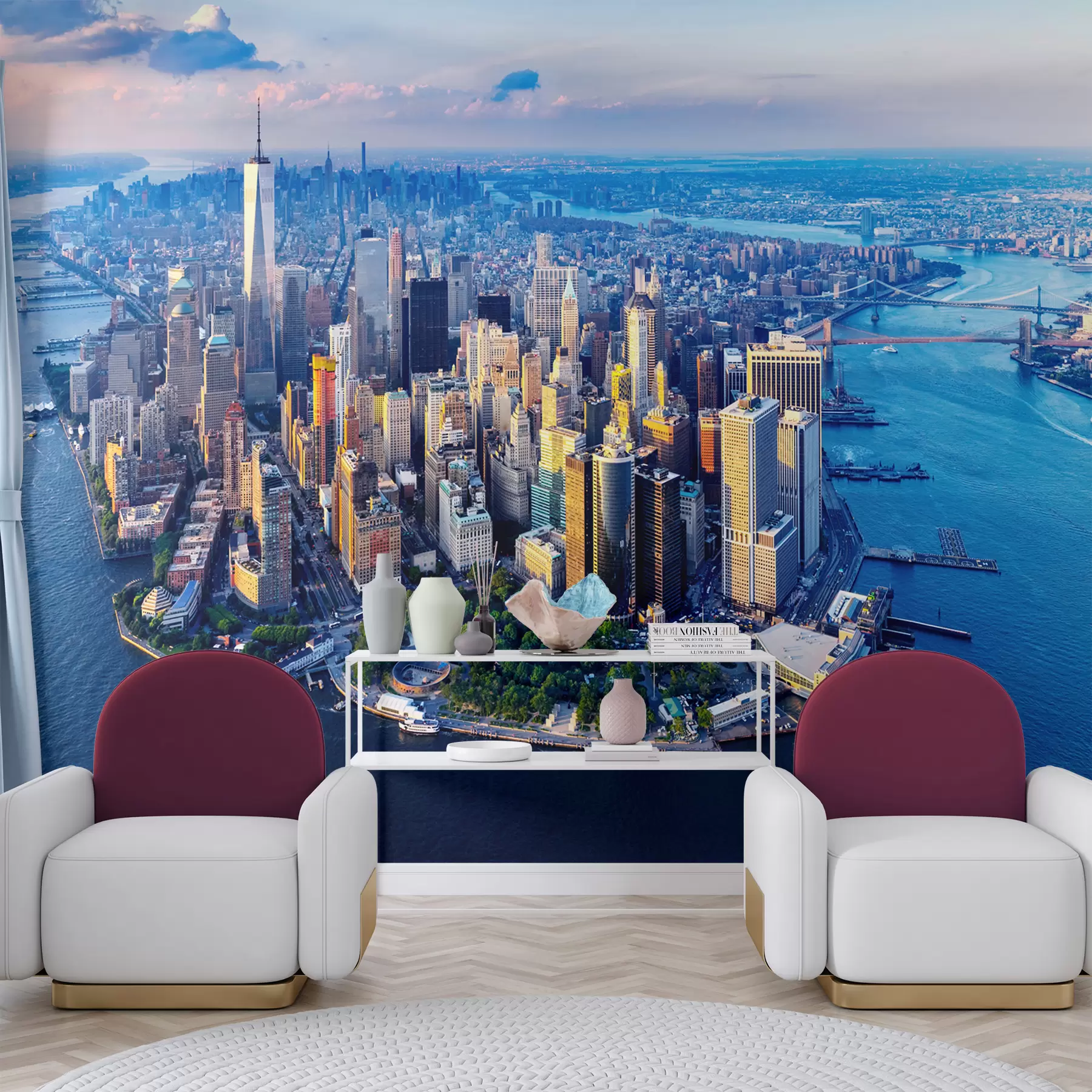 fototapet Vedere din ochi de pasăre a New York Manhattan, SUA u98643