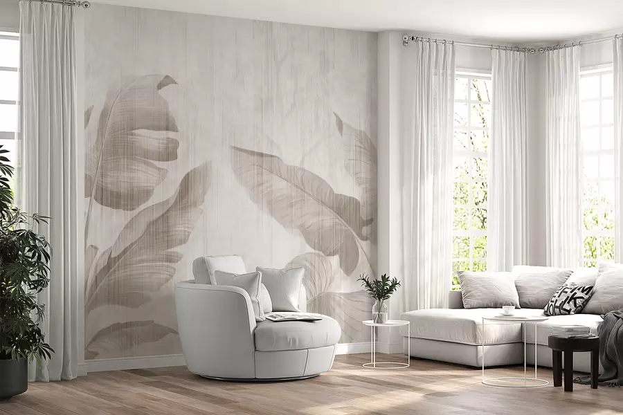 fototapet Frunze tropicale în stil grunge u00299d1
