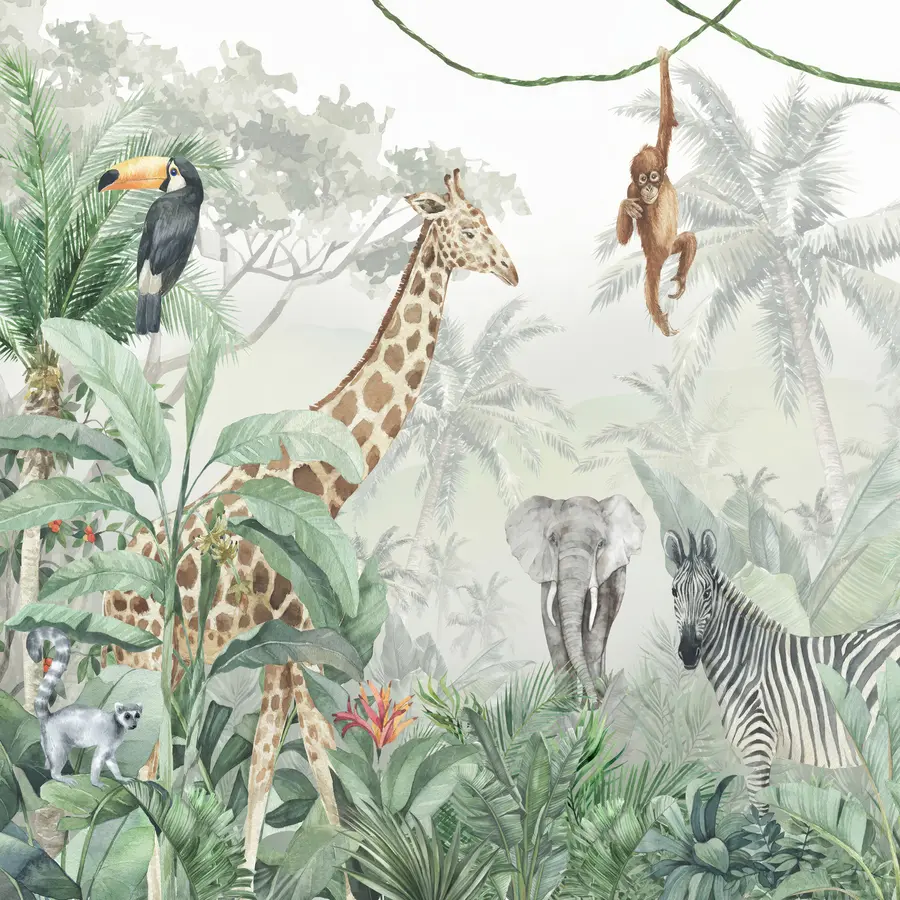 fototapet Jungla panorama cu animale u74709d1
