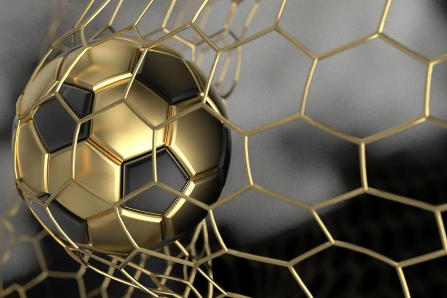 fototapet O minge de fotbal în poartă u73010d3