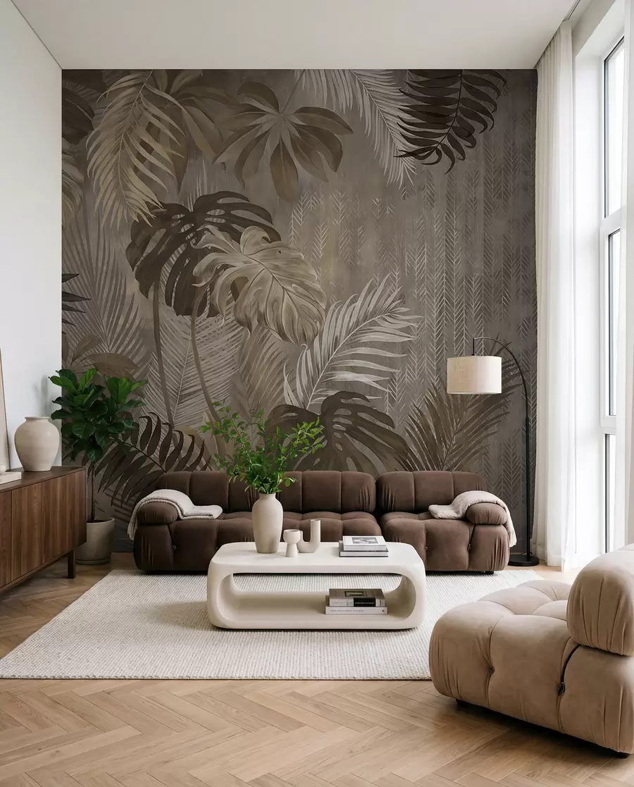 fototapet Frunze tropicale în stil grunge u97012d2
